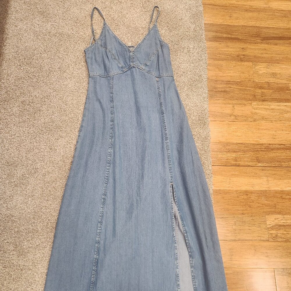 Guess Light Blue Denim Maxi Dress